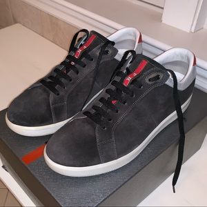 Prada Grey Suede Sneakers